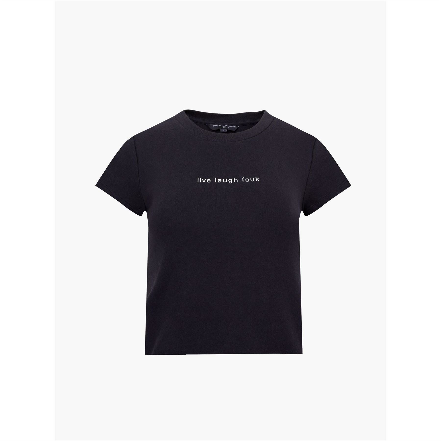 FCUK Cropped Crew Neck Short Sleeve T-Shirt