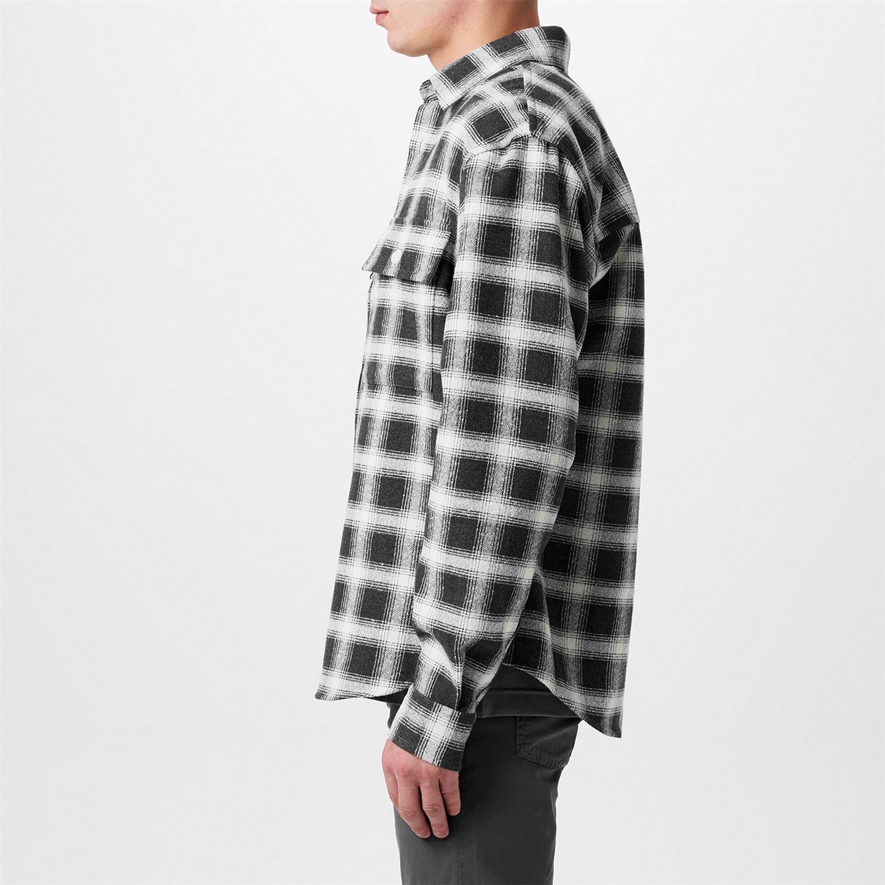 Boss C Owen Flannel Check Long Sleeve Overshirt