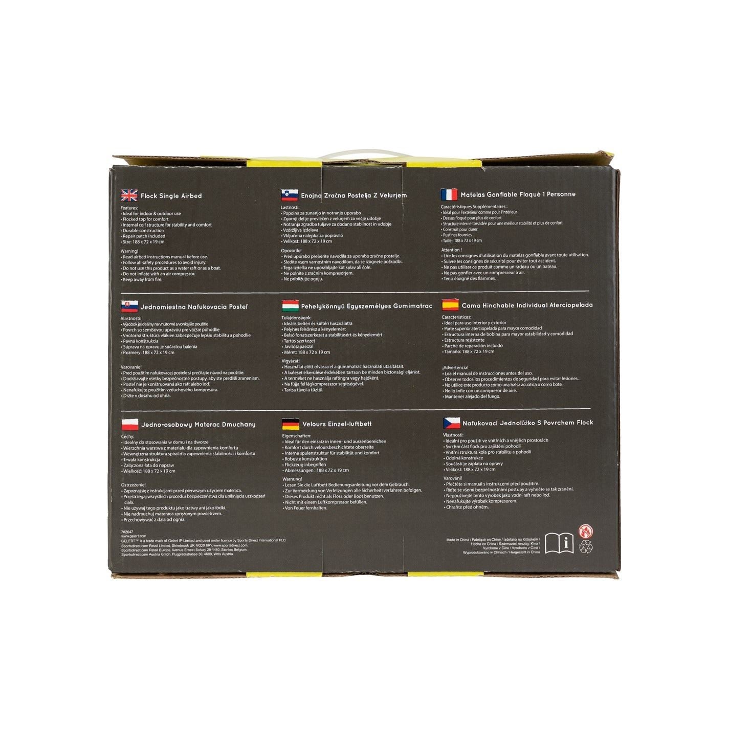 Gelert Flocked Single Airbed