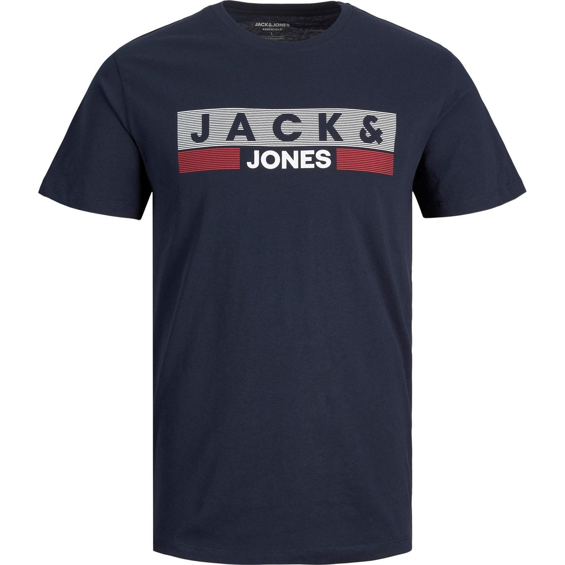 Jack and Jones Mens Short Sleeve Logo T-Shirt Plus Size