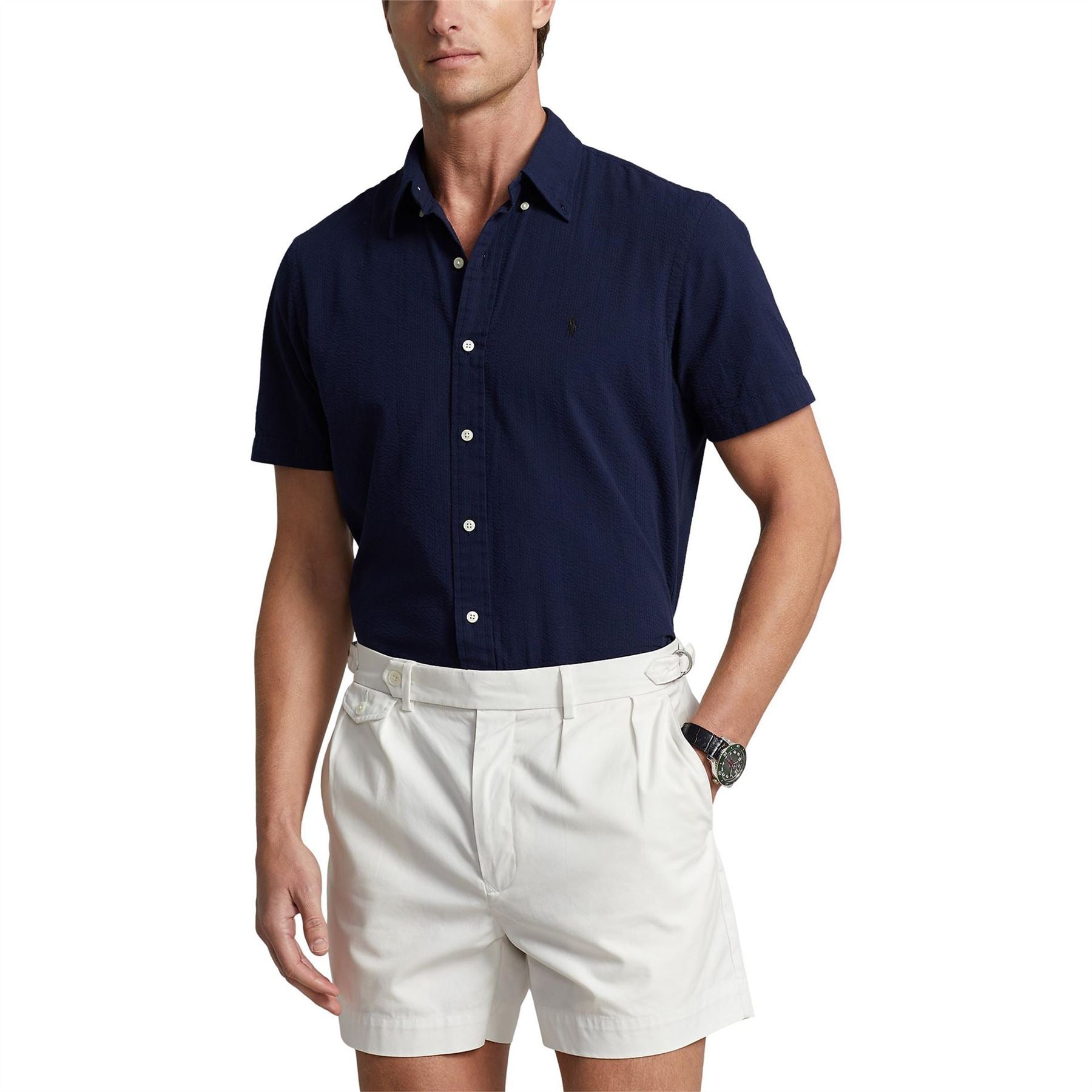 Polo Ralph Lauren Seersucker Regular Fit Button Down Collar Shirt