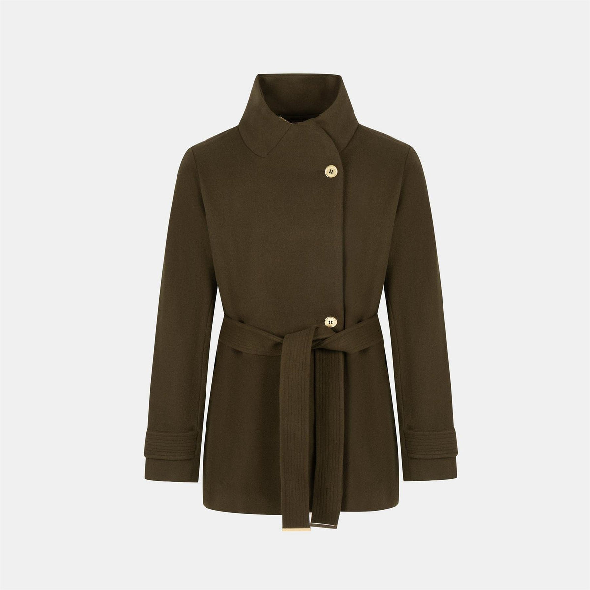 Biba Bobby Belted Long Sleeve Hip Length Pea Coat