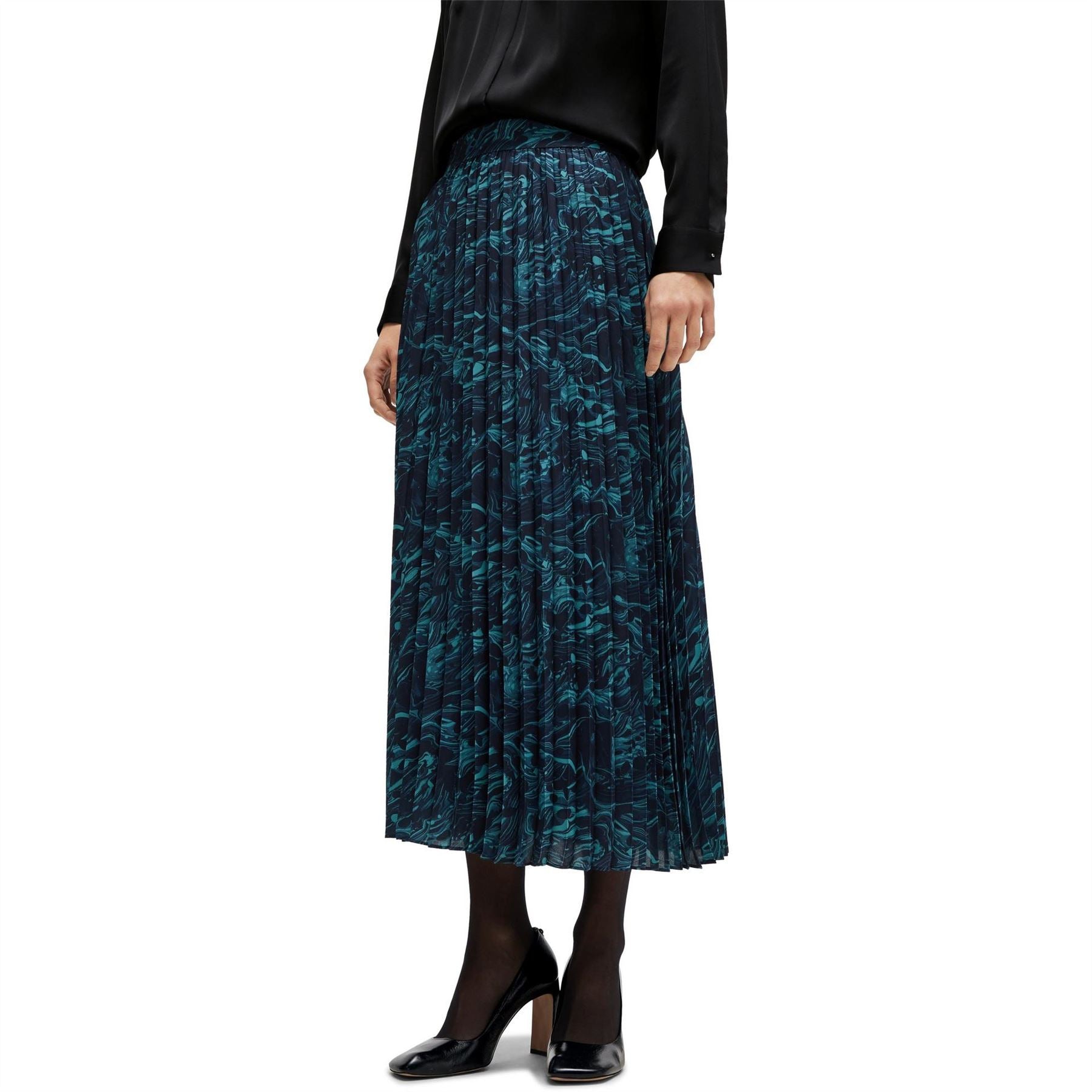 Boss 10256712 Midi Marble Patterned A-Line Skirt