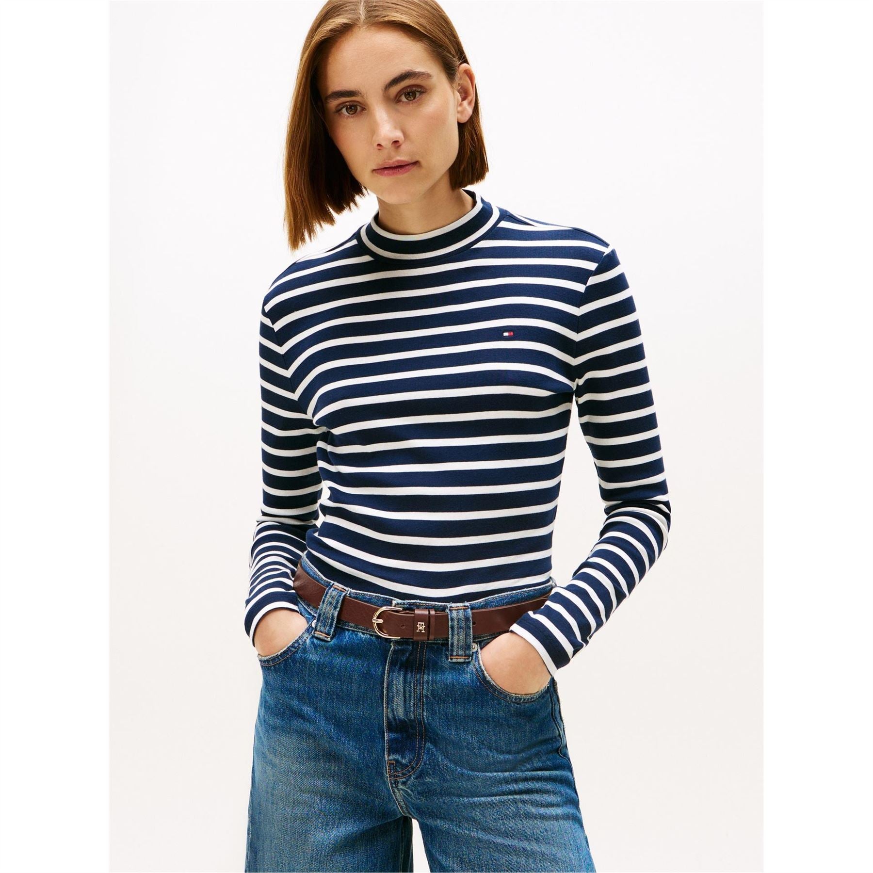 Tommy Hilfiger Slim Fit Crew Neck Long Sleeve T-Shirt