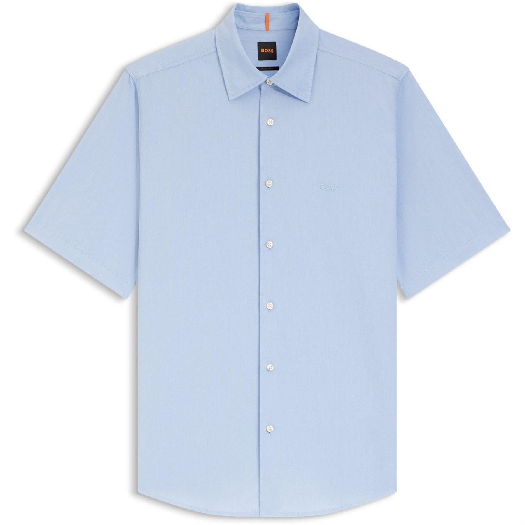 Boss Collared Neck Shirt Collar Short Sleeve Regular Fit Shirt
