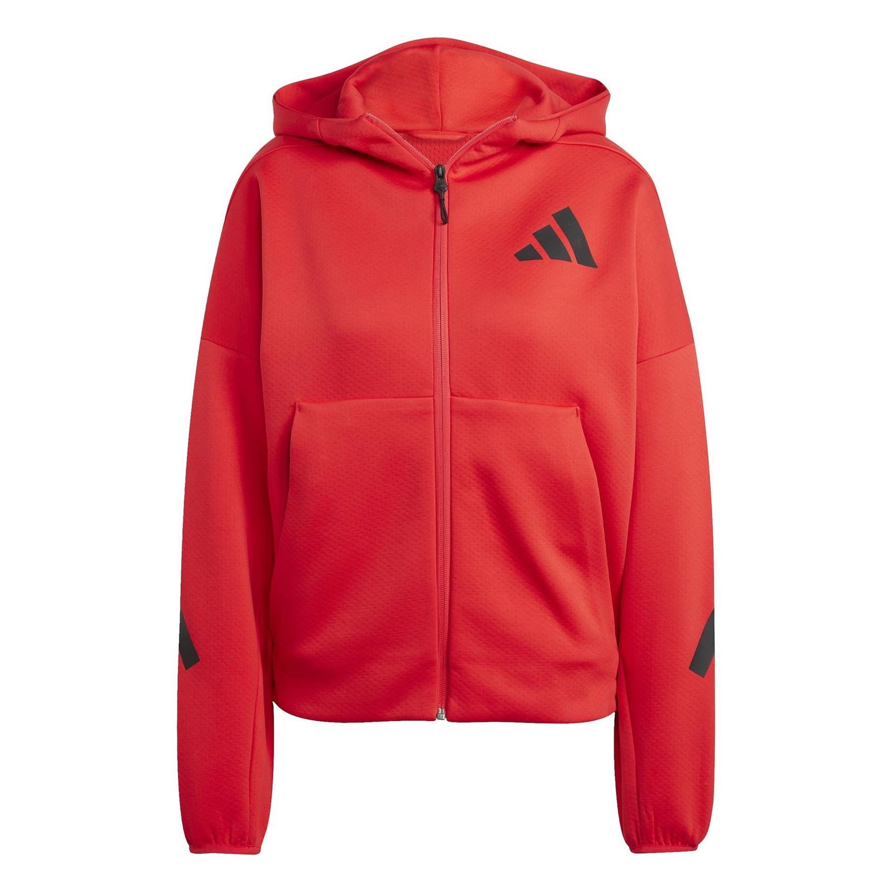 adidas Z.N.E. Hooded Full Zipper Solid Patterned Track Jacket with Logo