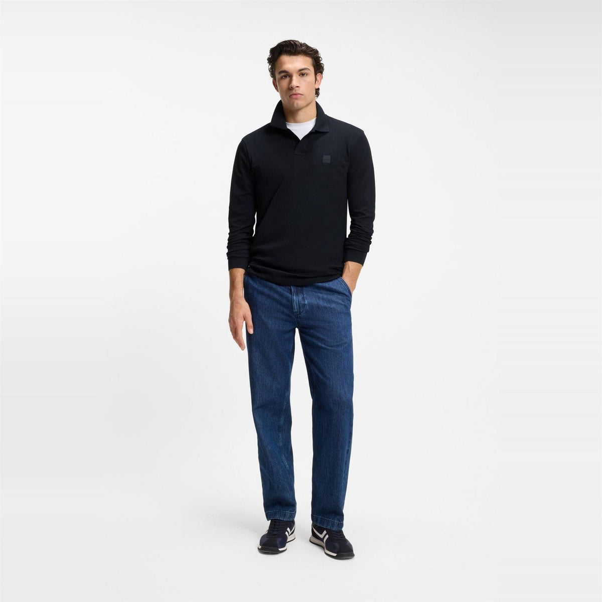 Boss BOSS ORANGE Passerby Premium Cotton Long Sleeve Polo Shirt with Logo Detail