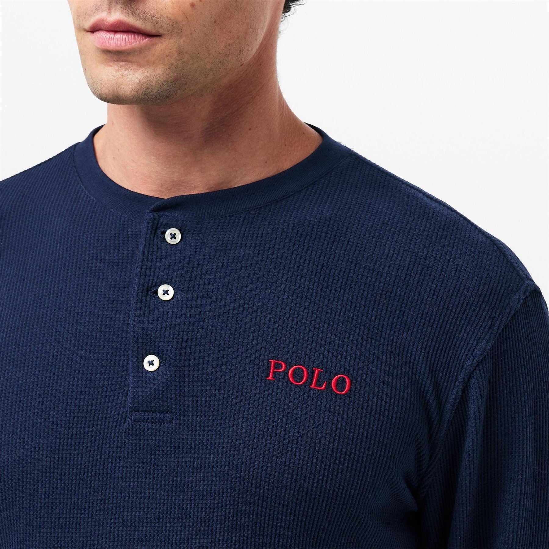 Polo Ralph Lauren Waffle Henley Long Sleeve T-Shirt
