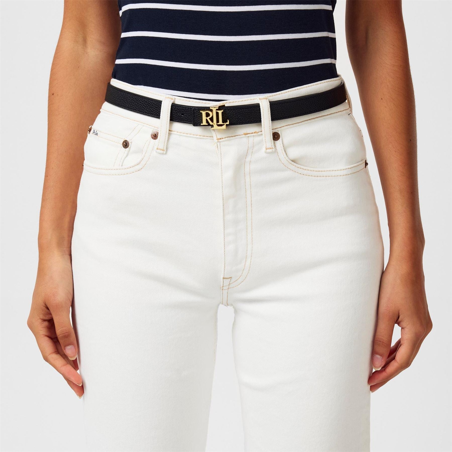 Lauren by Ralph Lauren Reversible Leather Skinny Belt