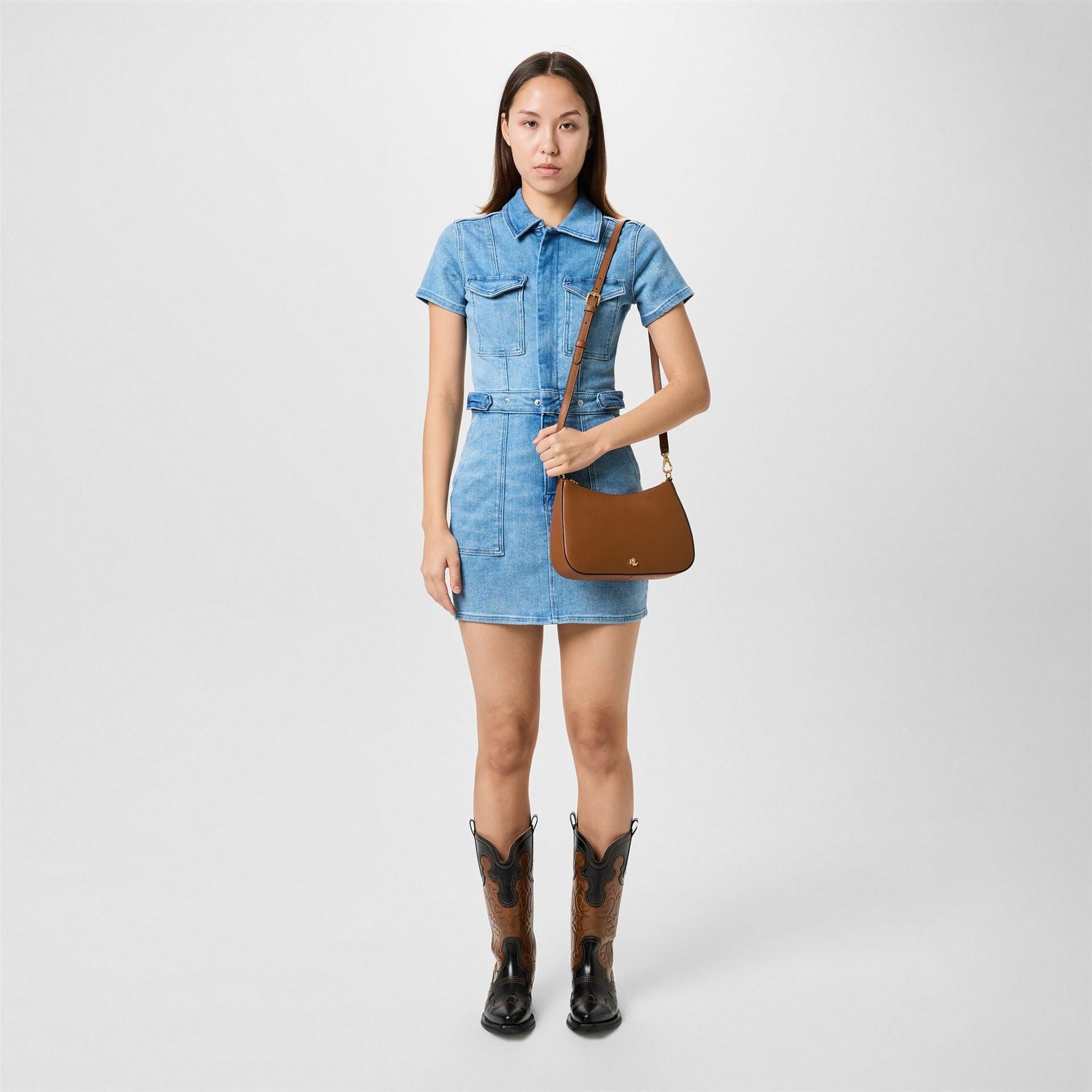Lauren by Ralph Lauren Danni Leather Shoulder Bag