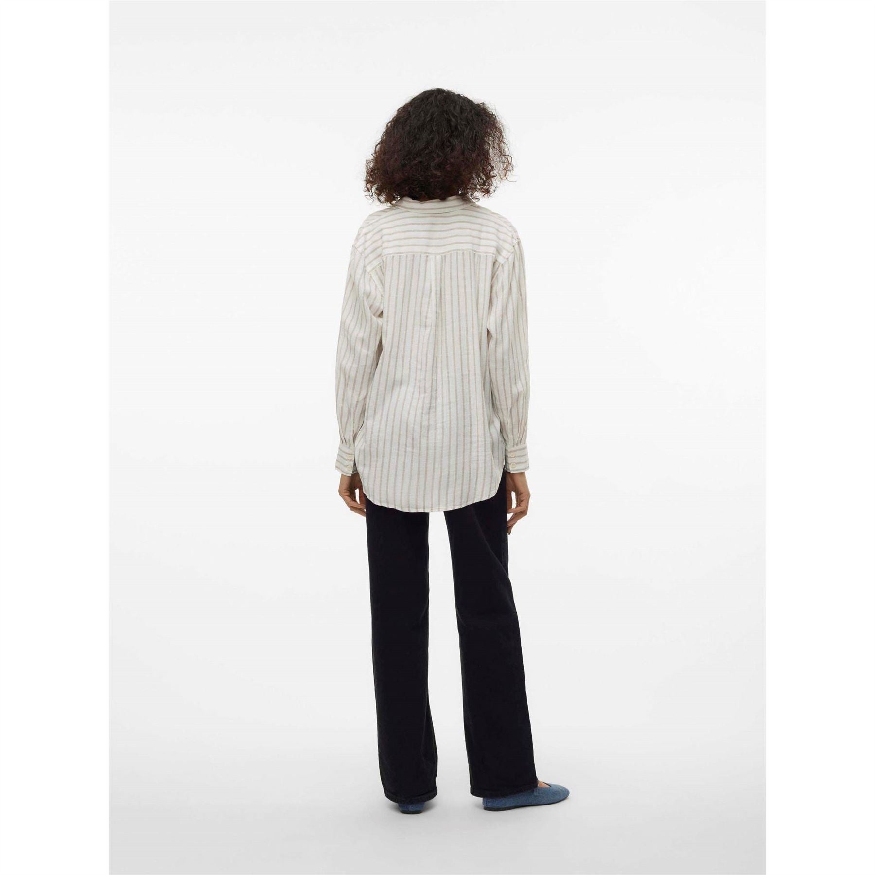 Vero Moda Button Placket Collared Neck Long Sleeve Shirt