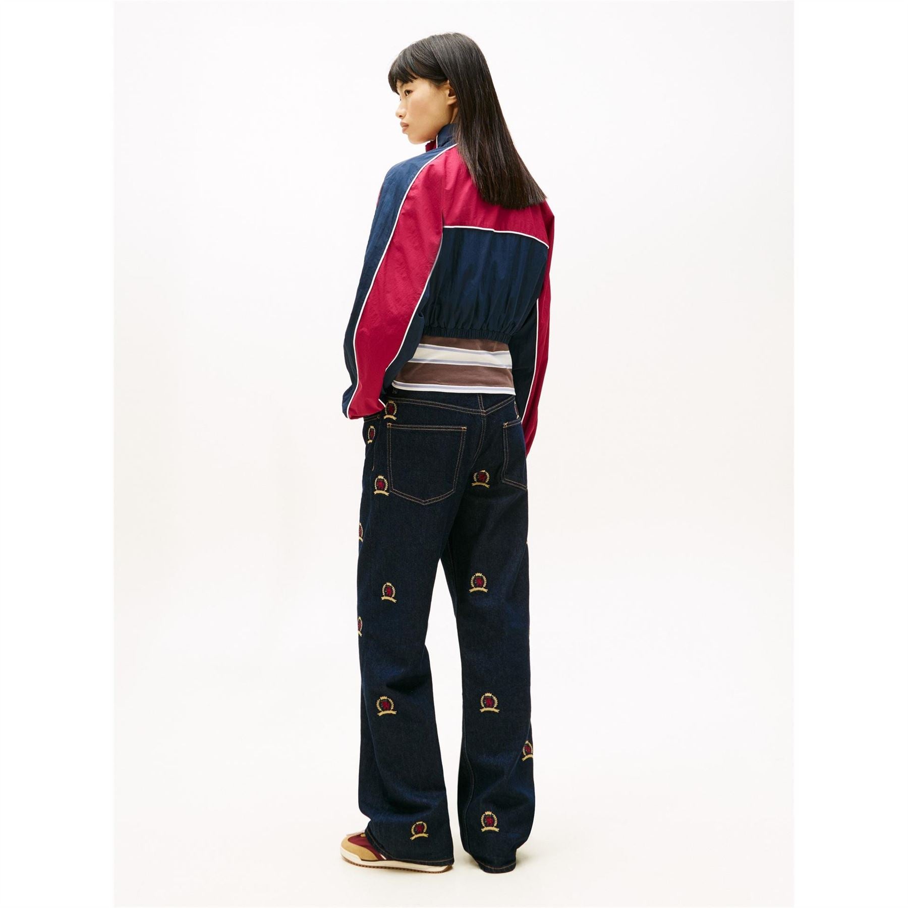 Tommy Jeans Color Block Contrast Piping Track Jacket with Zipped Pocket