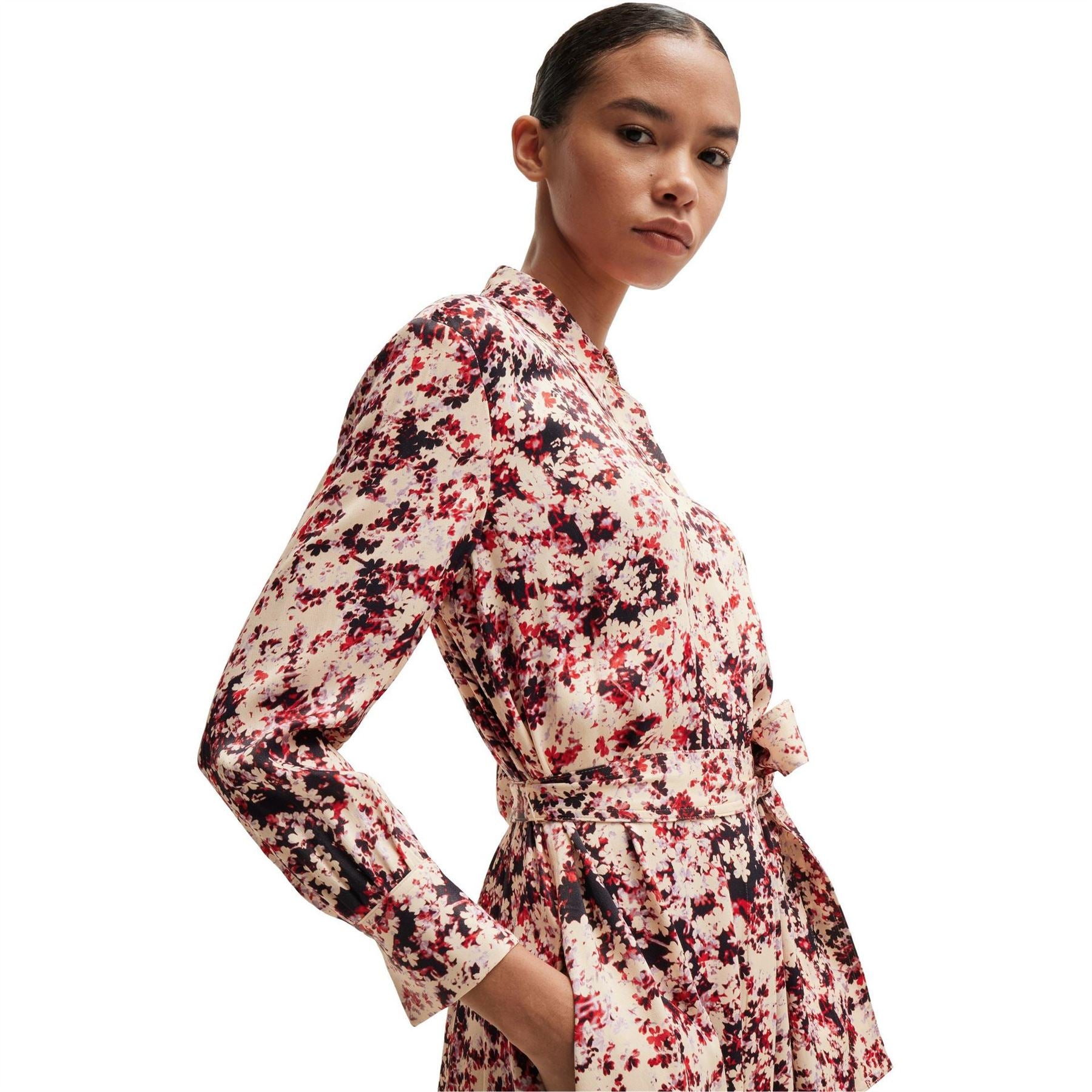 Boss Davivio3 Long Sleeve Midi Shirt Dress