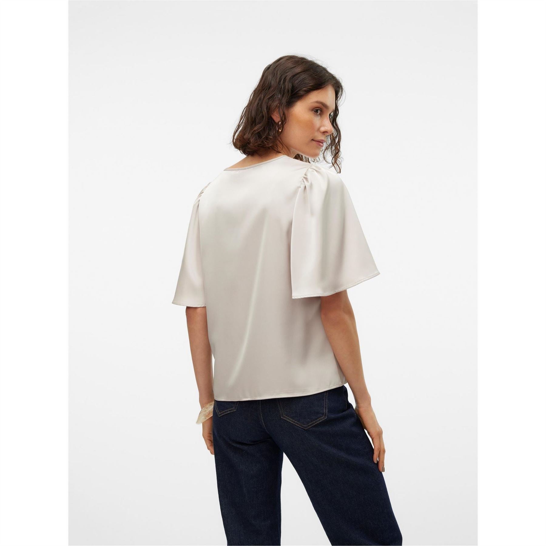 Vero Moda Vm Lovie V Neck Short Sleeve Blouse