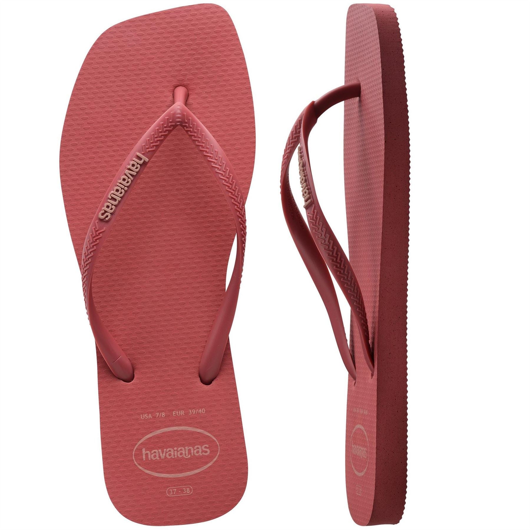 Havaianas Womens Hav. Square Logo Pop Up Pau Brasil Flip Flops
