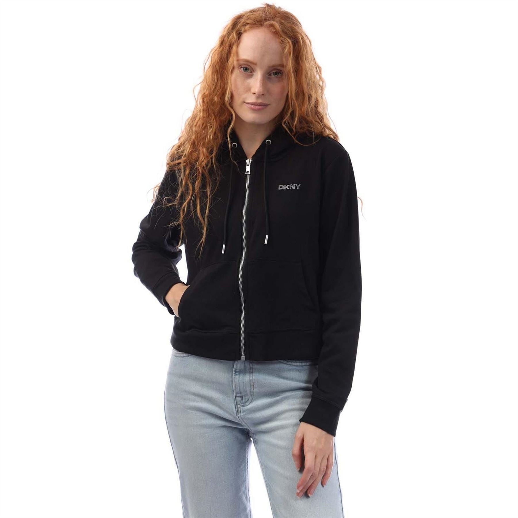 DKNY Stud Logo Full Zip Hoody