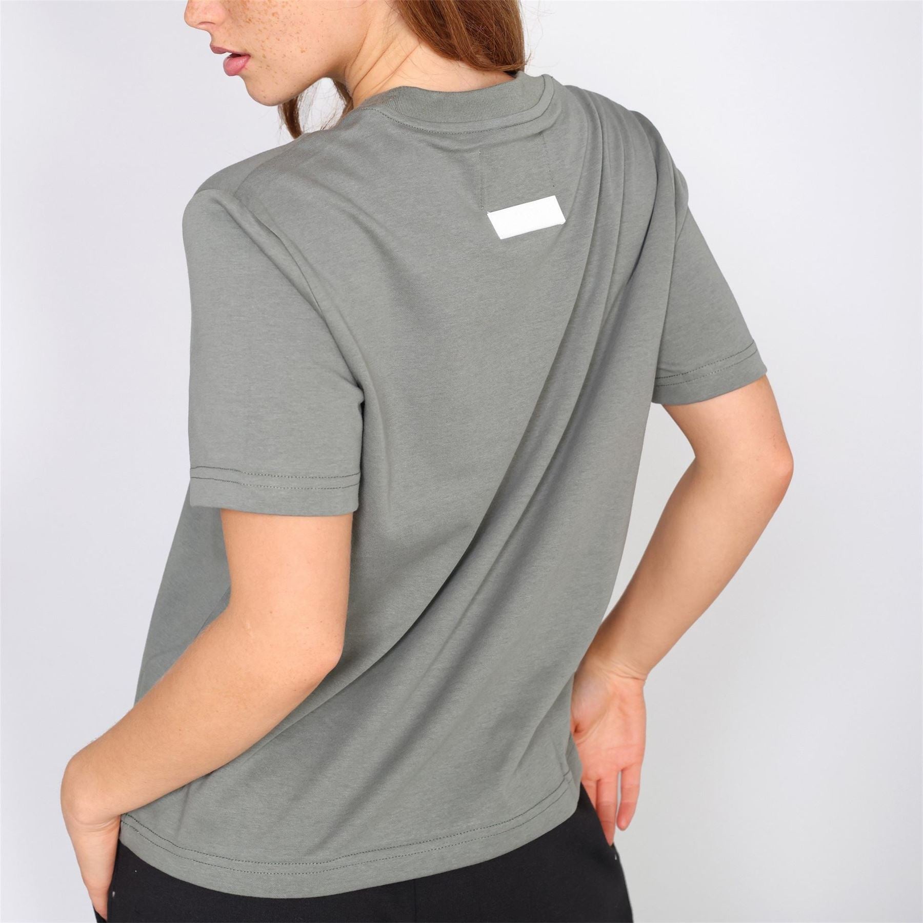 Blank Essentials Lettering Crew Neck Ribbed Collar Short Sleeve Boyfriend T-Shirt