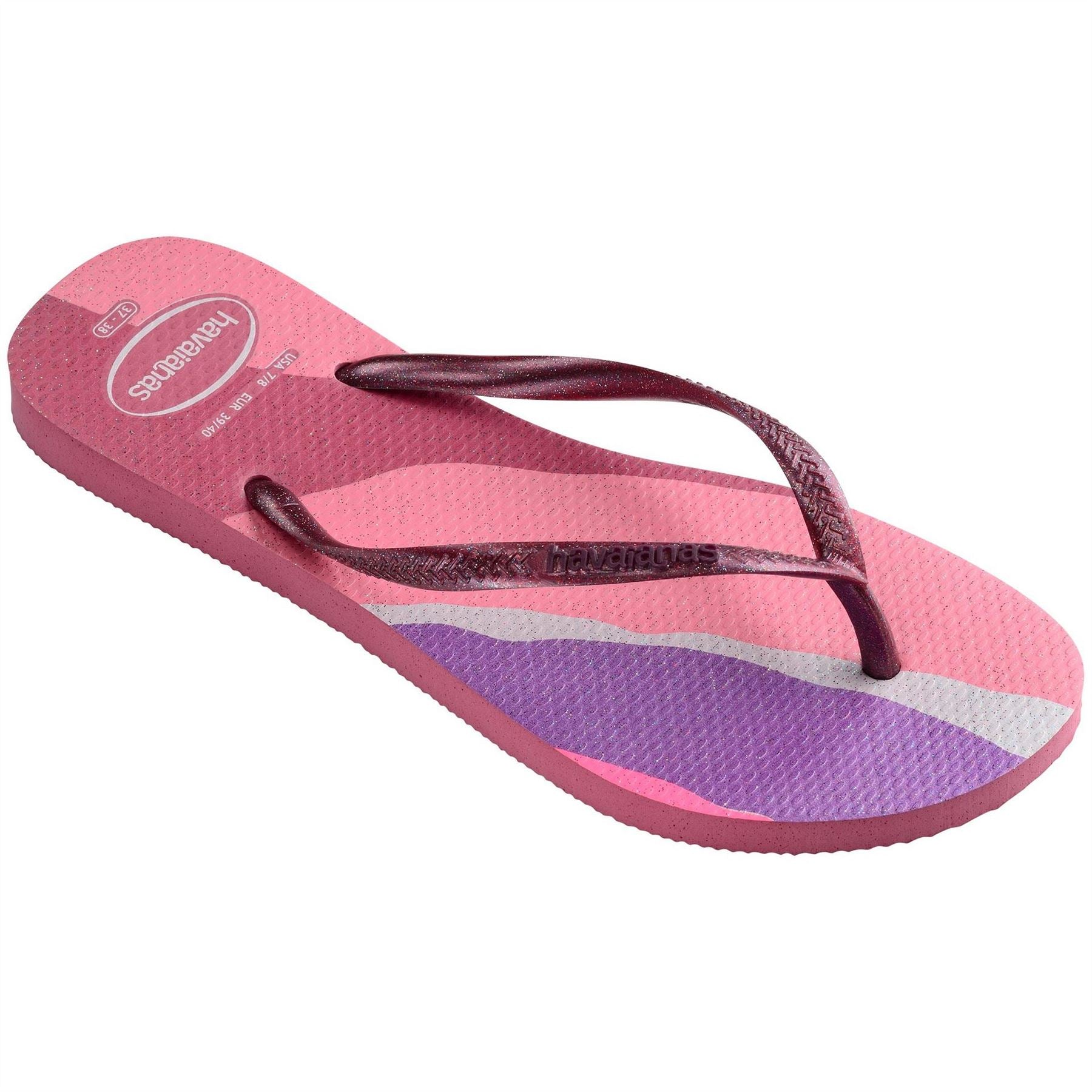 Havaianas Womens Hav. Slim Palette Glow Velvet Rose Flip Flops