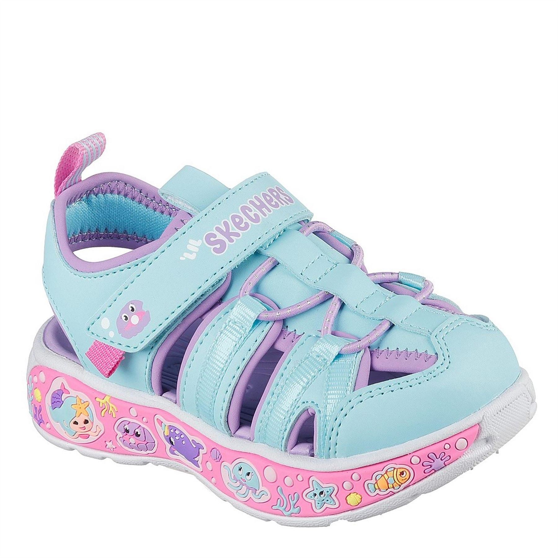 Skechers Toe Sandal W Bungee  And  Strap Flat Sandals Girls