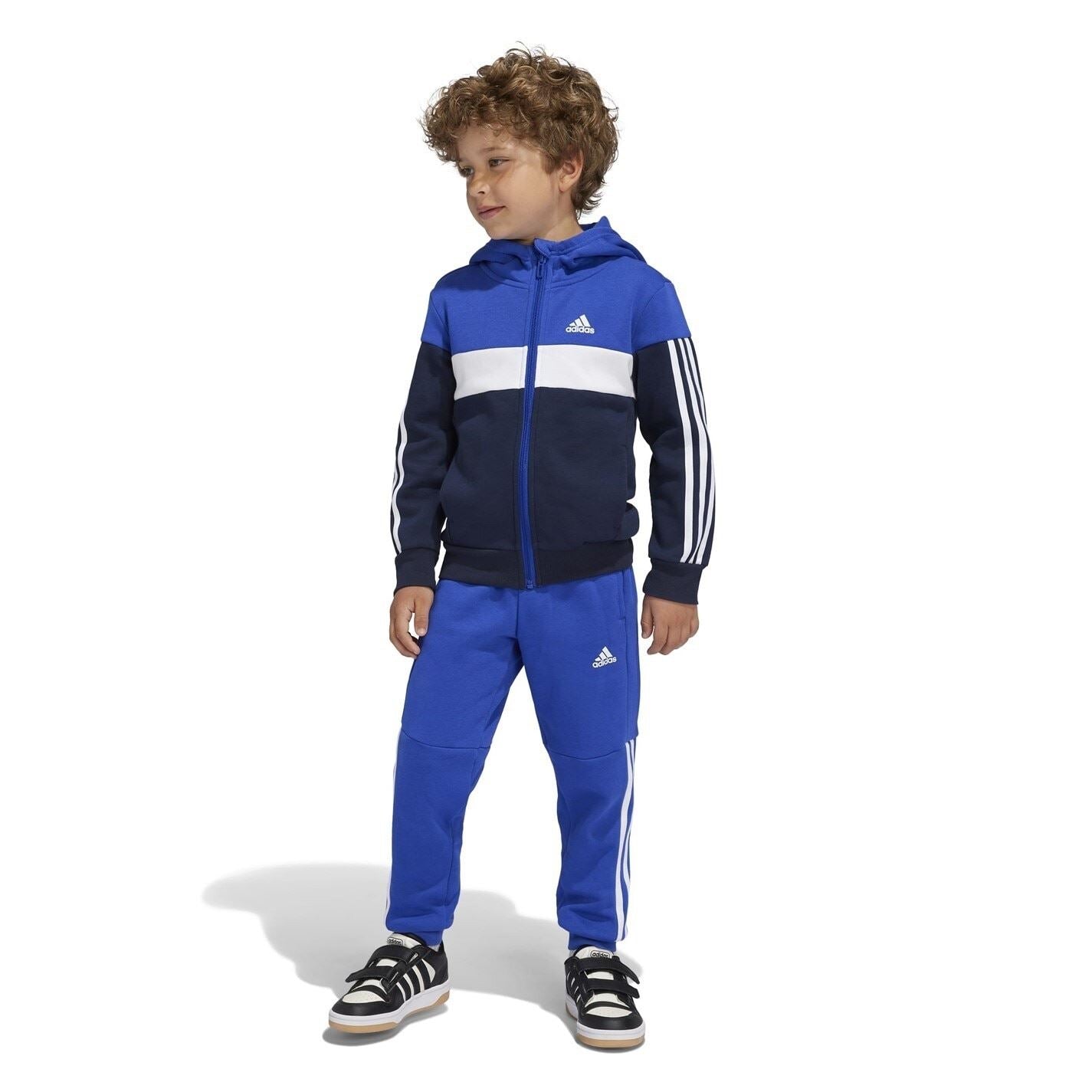 adidas Tiberio 3 Stripes Colorblock Fleece Track Suit Kids
