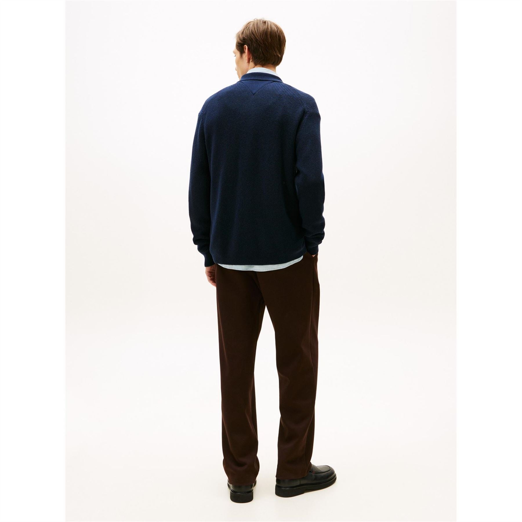 Tommy Hilfiger Collared Neck Long Sleeve Shirt Collar Sweater