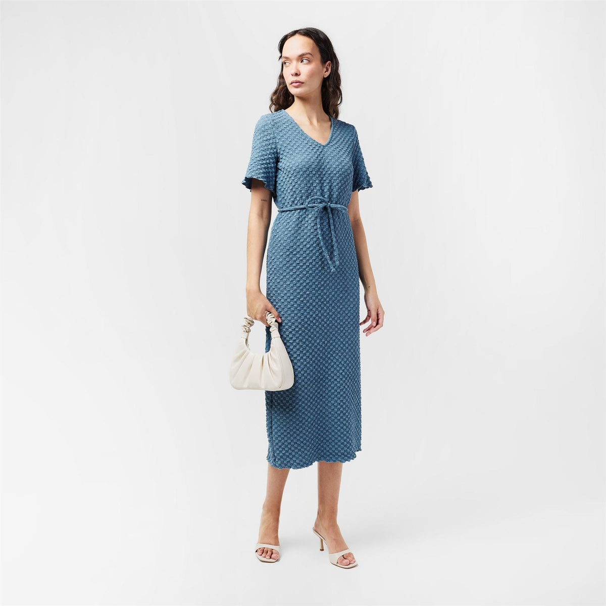 Vero Moda Bubble V-Neck Midi A-Line Dress