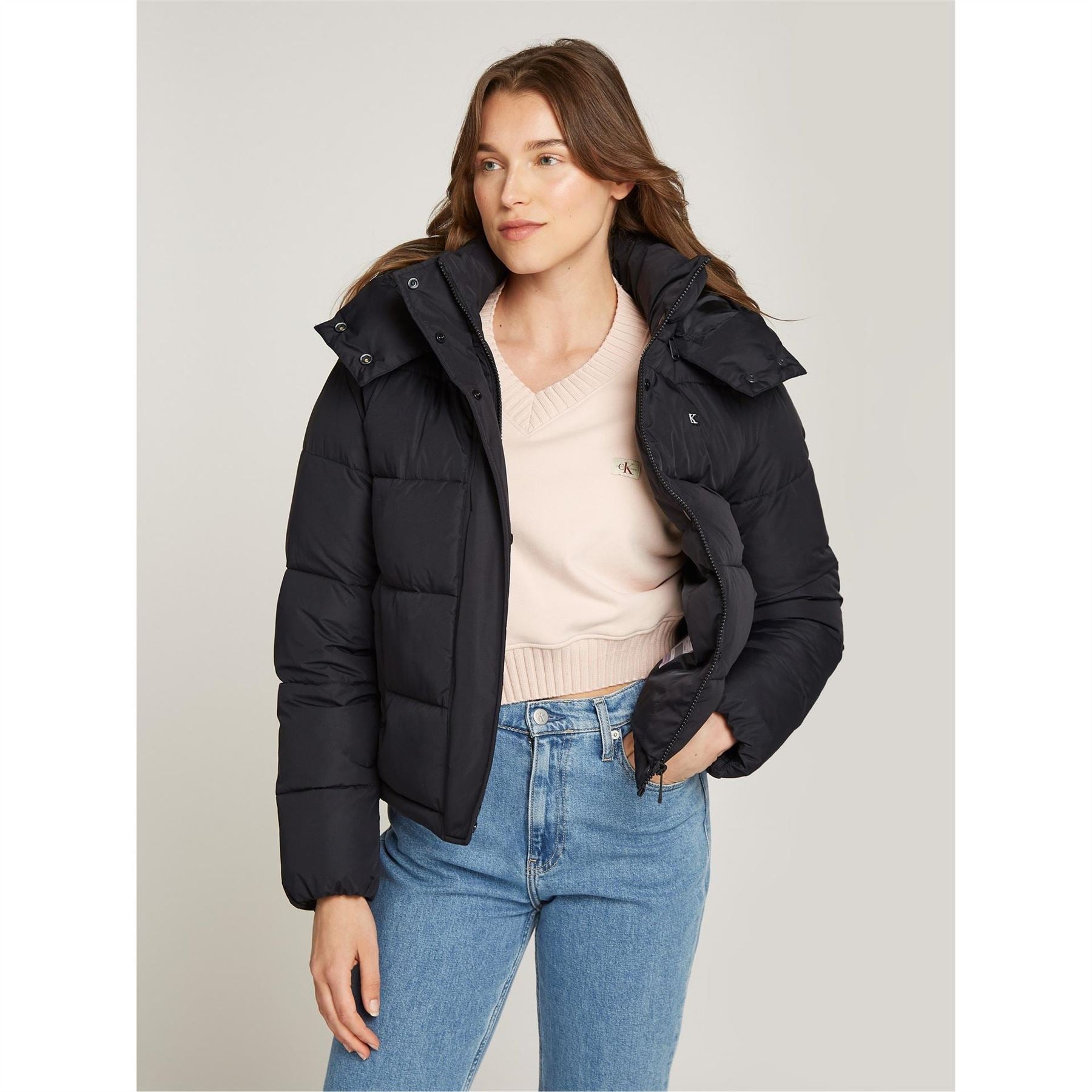 Calvin Klein Jeans  Essential Water Resistant Rds Certified Down Short Puffer Jacket