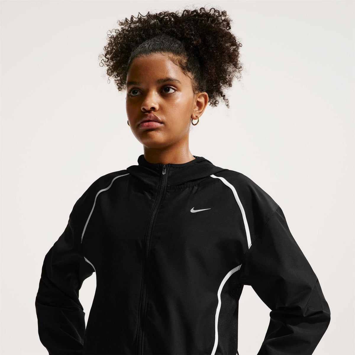 Nike Hooded Full Zipper Reflective Accent Track Jacket