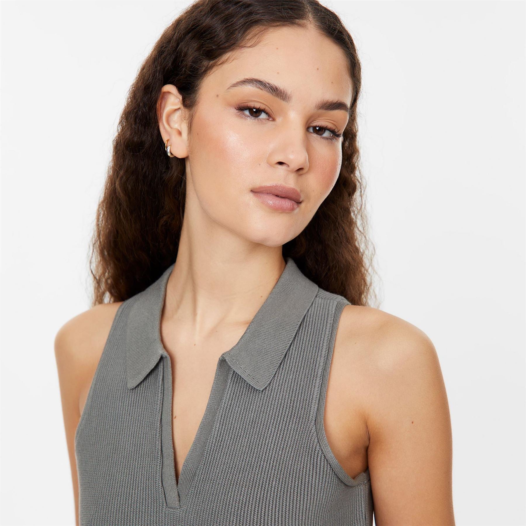 Jack Wills Knitted Polo Crop Top