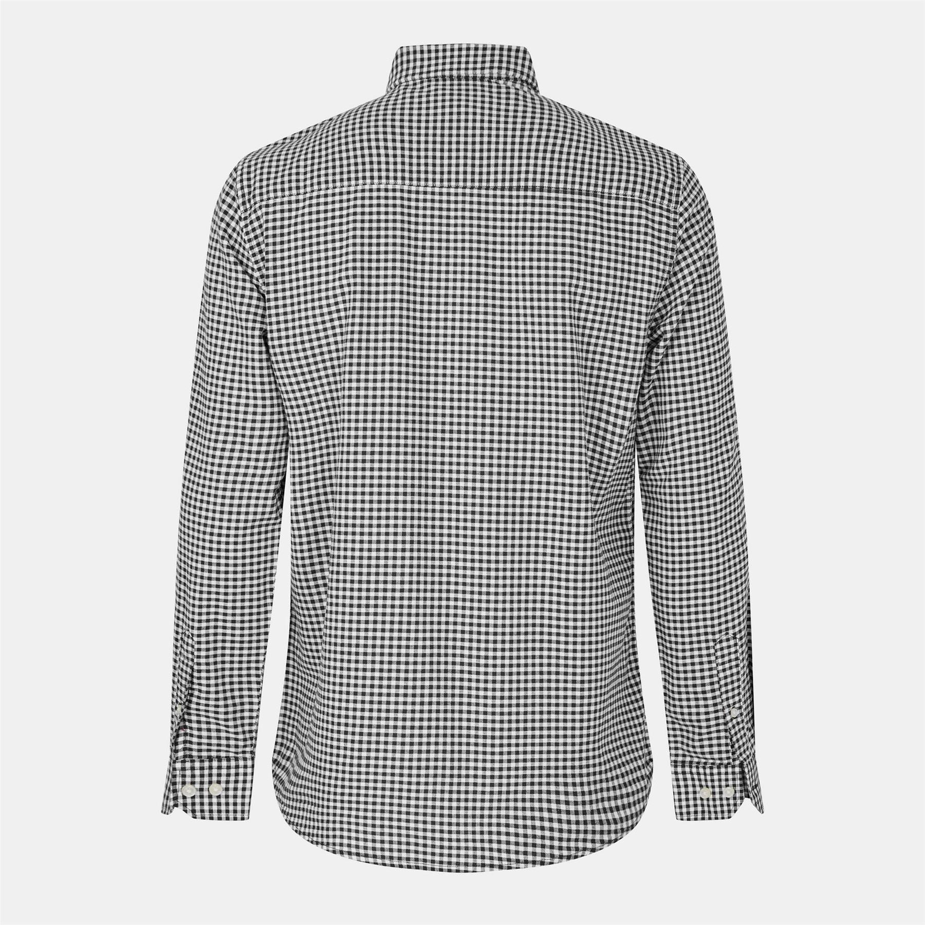 Nicce Threadbare Cheque Cotton Long Sleeve Oxford Shirt