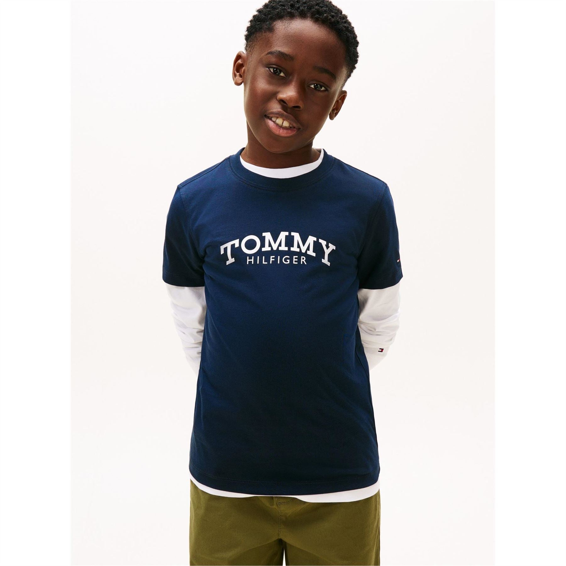 Tommy Hilfiger Lettering Crew Neck Short Sleeve Jersey T-Shirt
