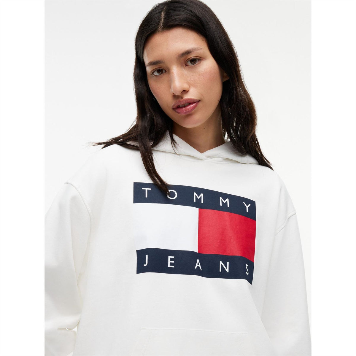 Tommy Jeans Ovs Flag Over The Head Cotton Oversized Fit Hoodie
