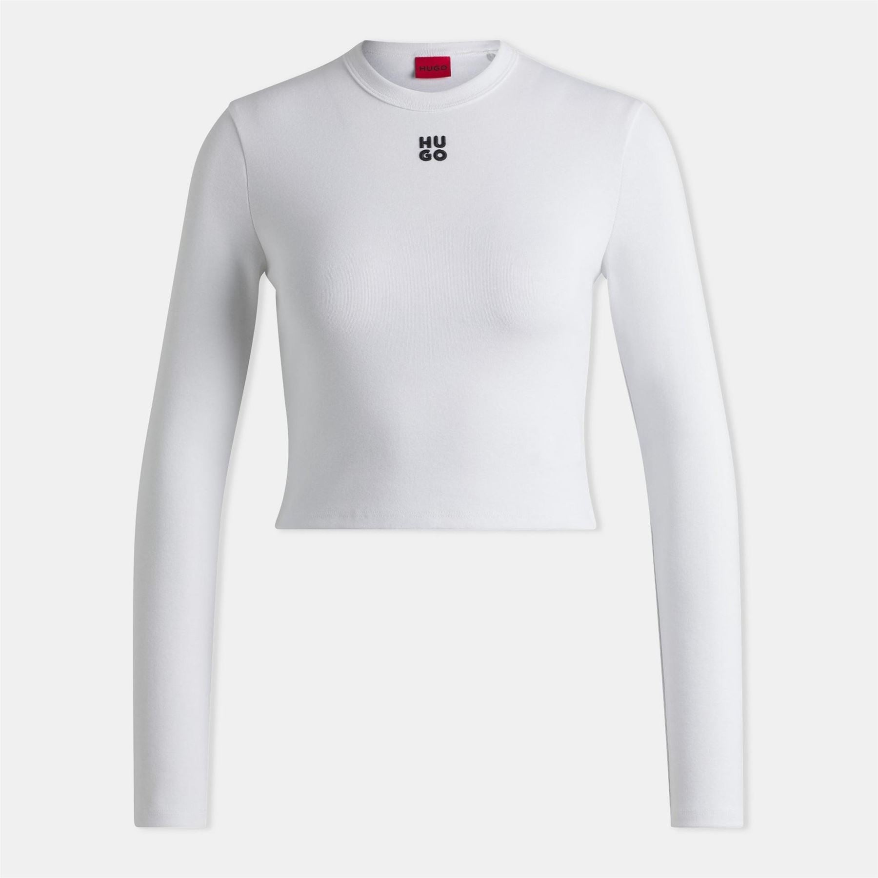 Hugo Cropped Slim Fit Long Sleeve T-Shirt