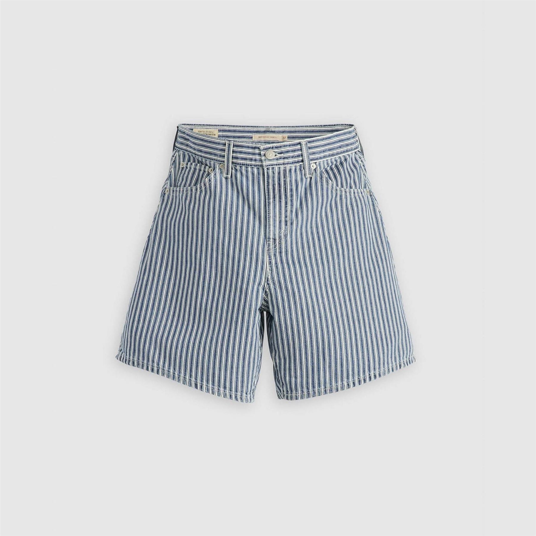 Levis High Baggy Fit Denim Bermuda Shorts