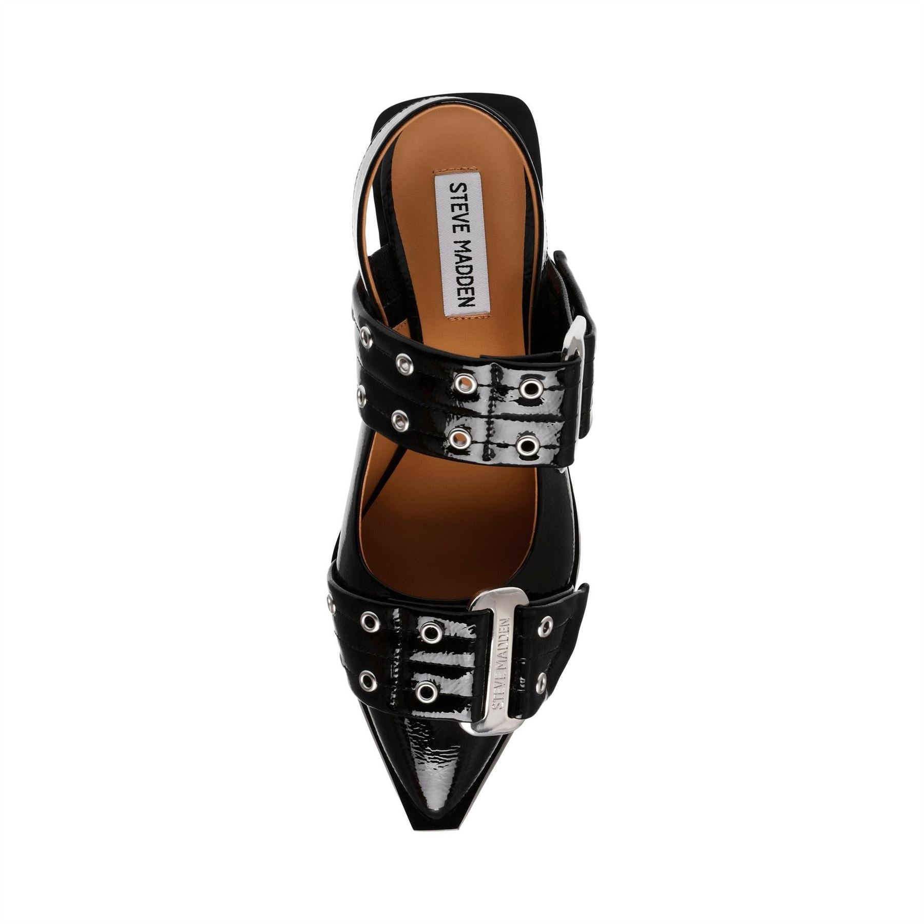Steve Madden Ave Buckle Block Heel Ballet Pumps