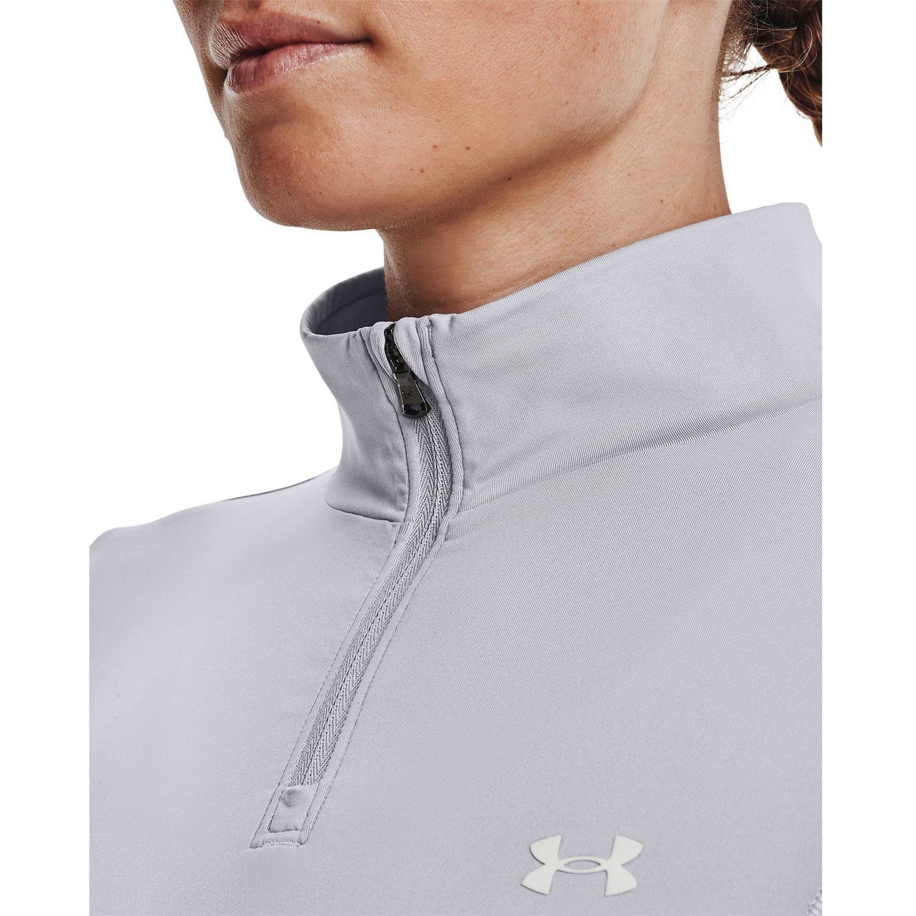 Under Armour Shine Crop Quarter Zip Fleece Top
