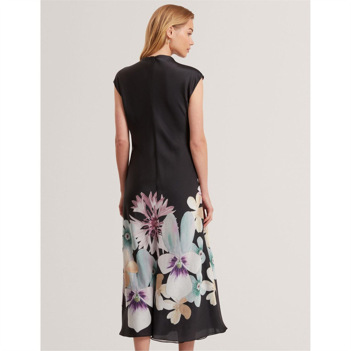 Ted Baker Drape Crew Neck Sleeveless Midi Dress