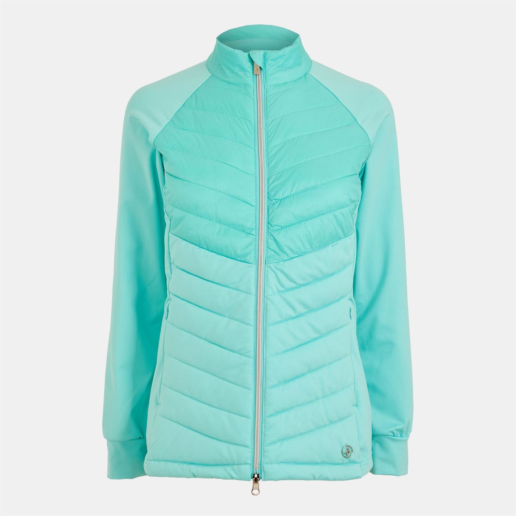 Calvin Klein Golf Solid Patterned Mock Neck Ribbed Cuff Running Jacket