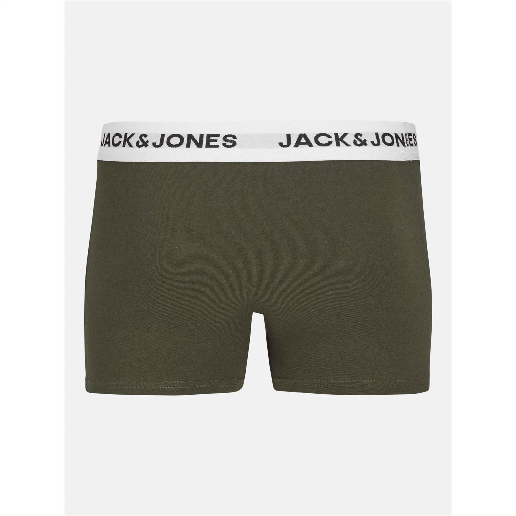 Jack and Jones White Waistband Pack Boxer Trunks