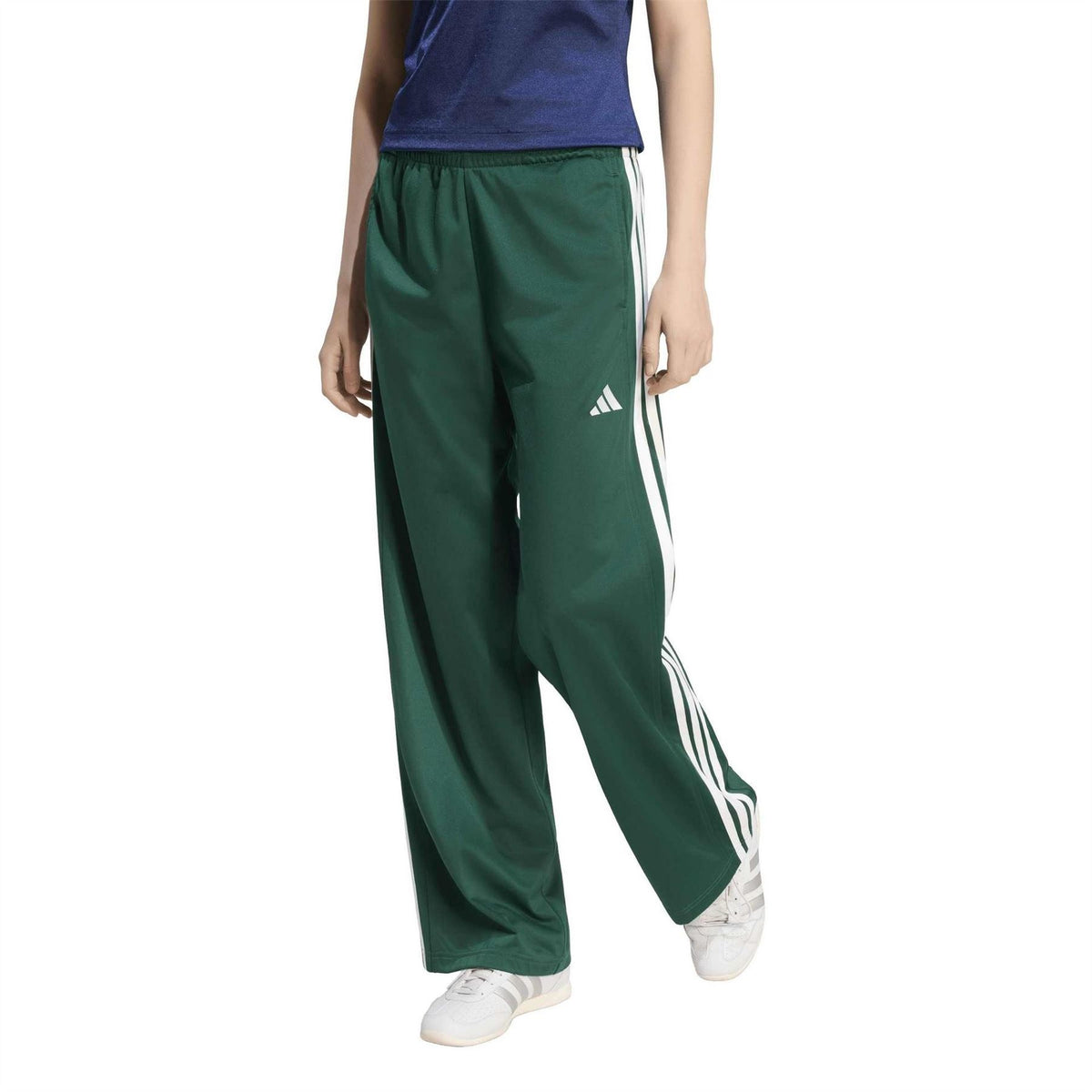 adidas Three Stripes Wide Leg Mid Rise Athletic Pants