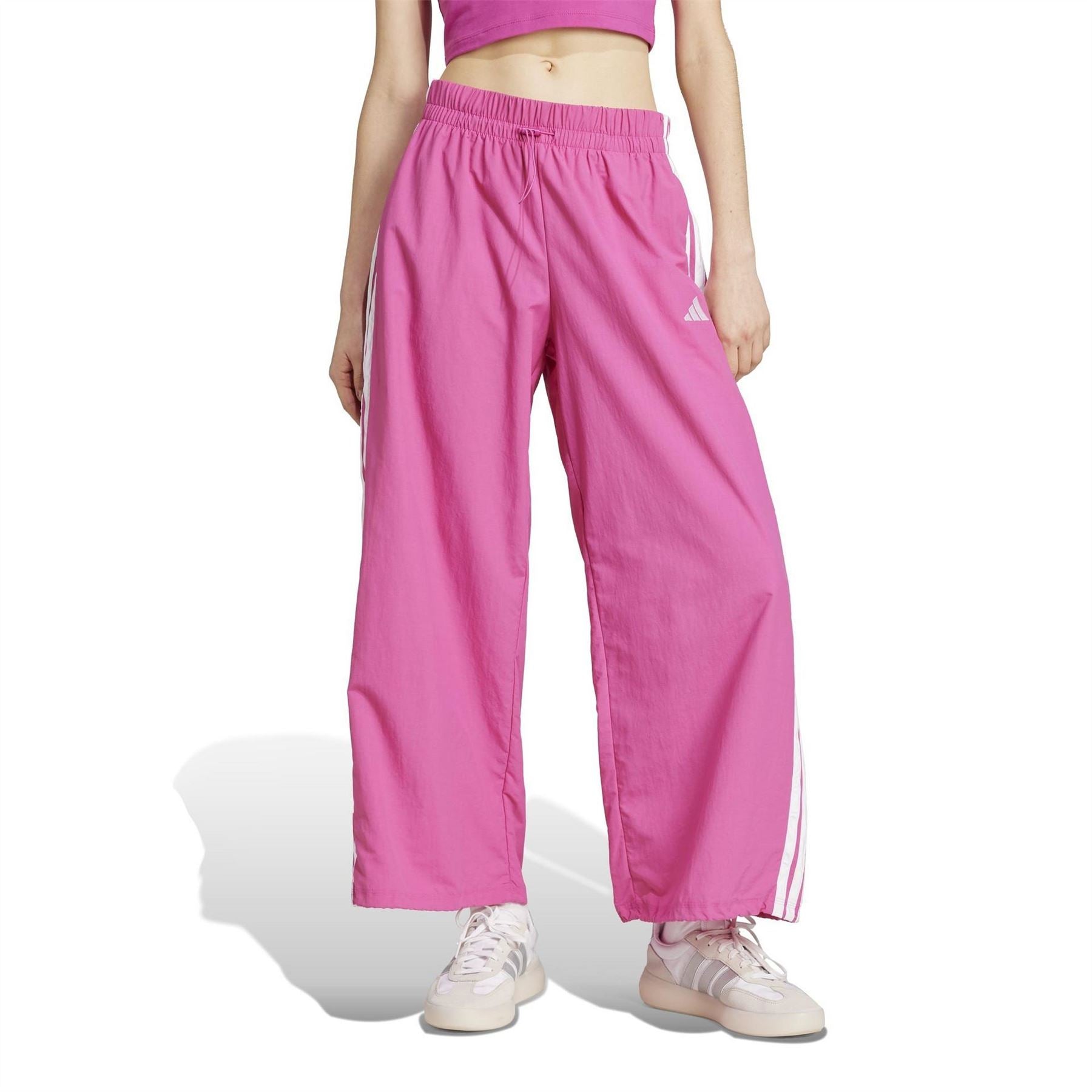 adidas Womens Essentials 3 Stripes Lifestyle Woven Parachute Tracksuit Bottoms
