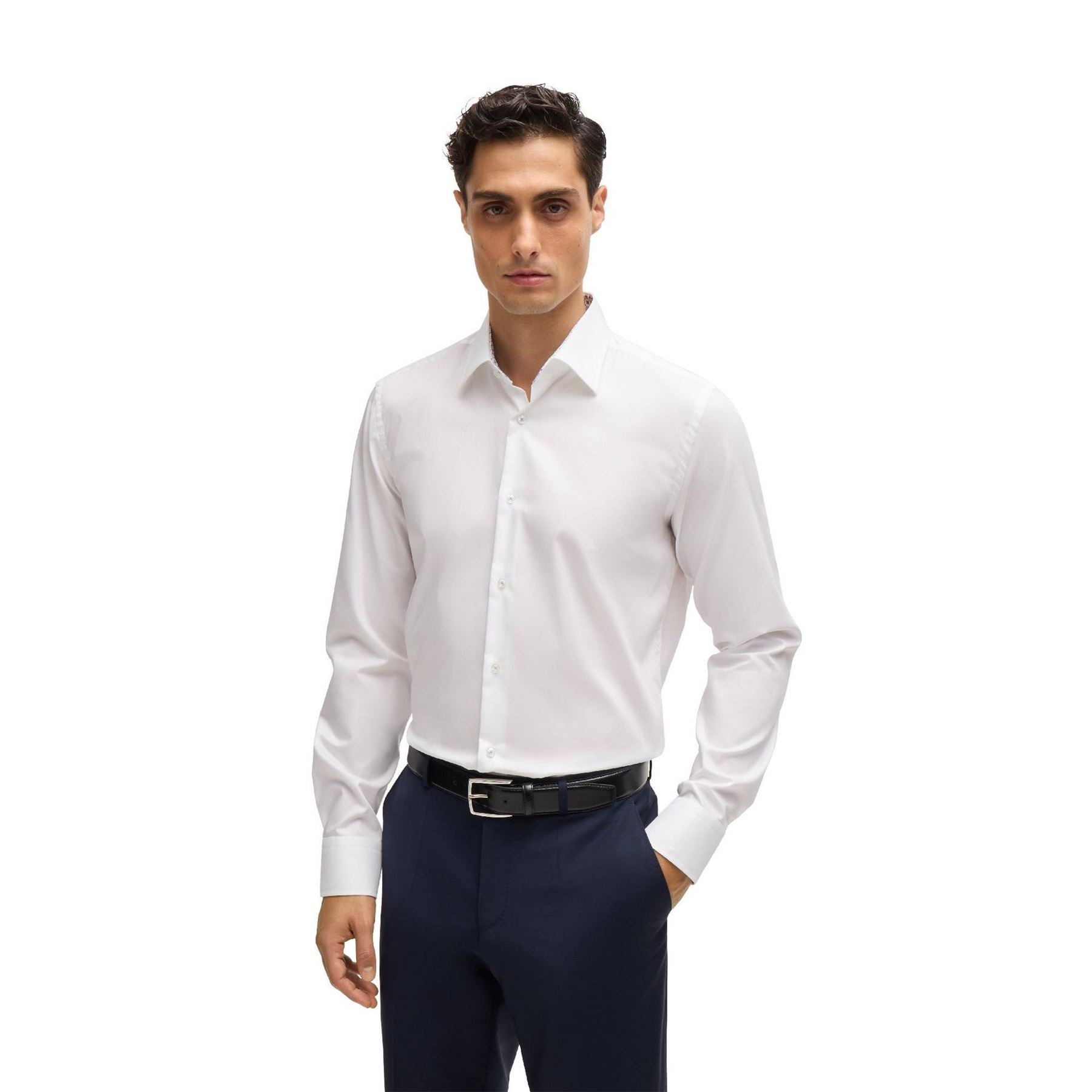 Boss Collared Neck Long Sleeve Regular Fit Oxford Shirt