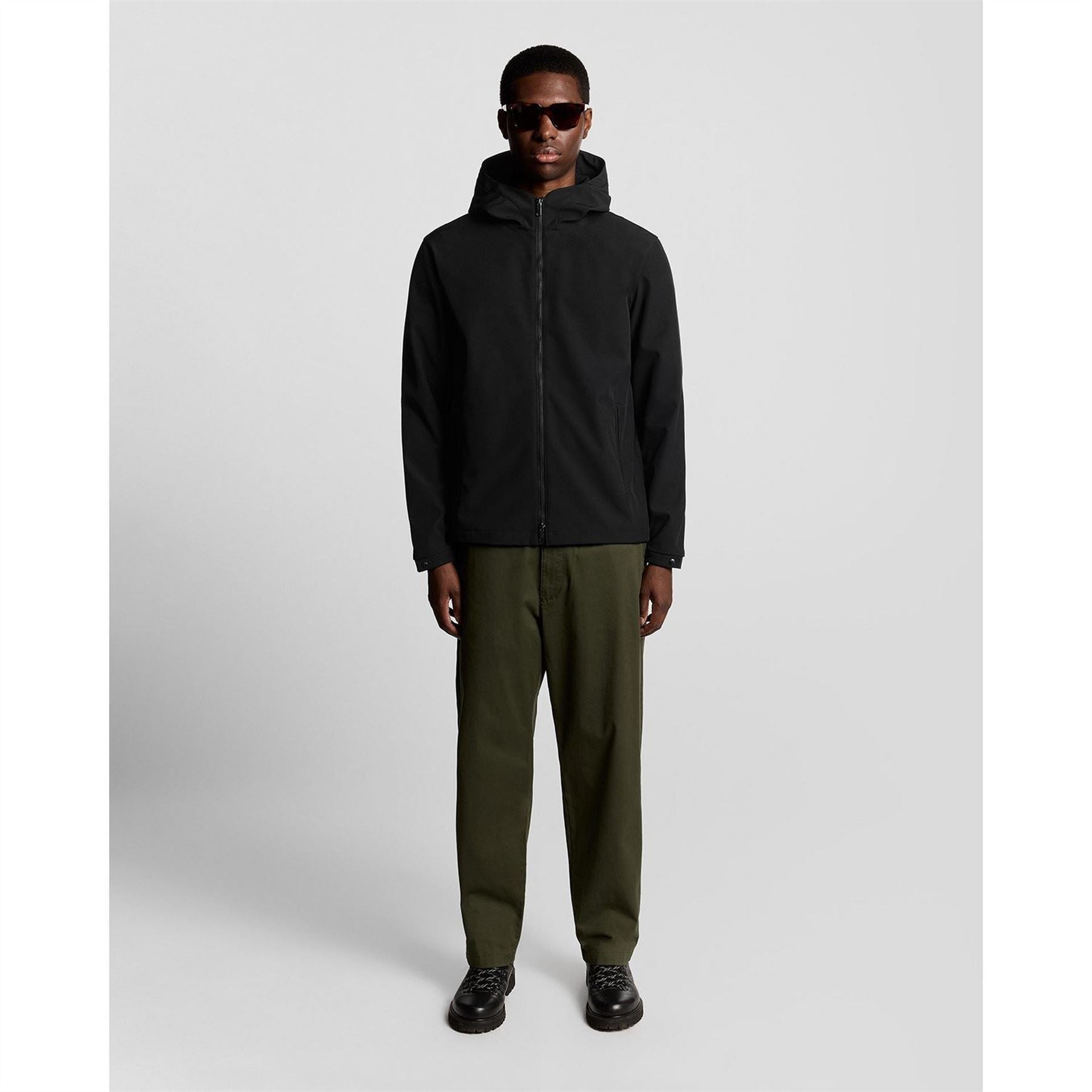 Lyle and Scott Solid Patterned Hooded Softshell Jacket with Zipped Pocket
