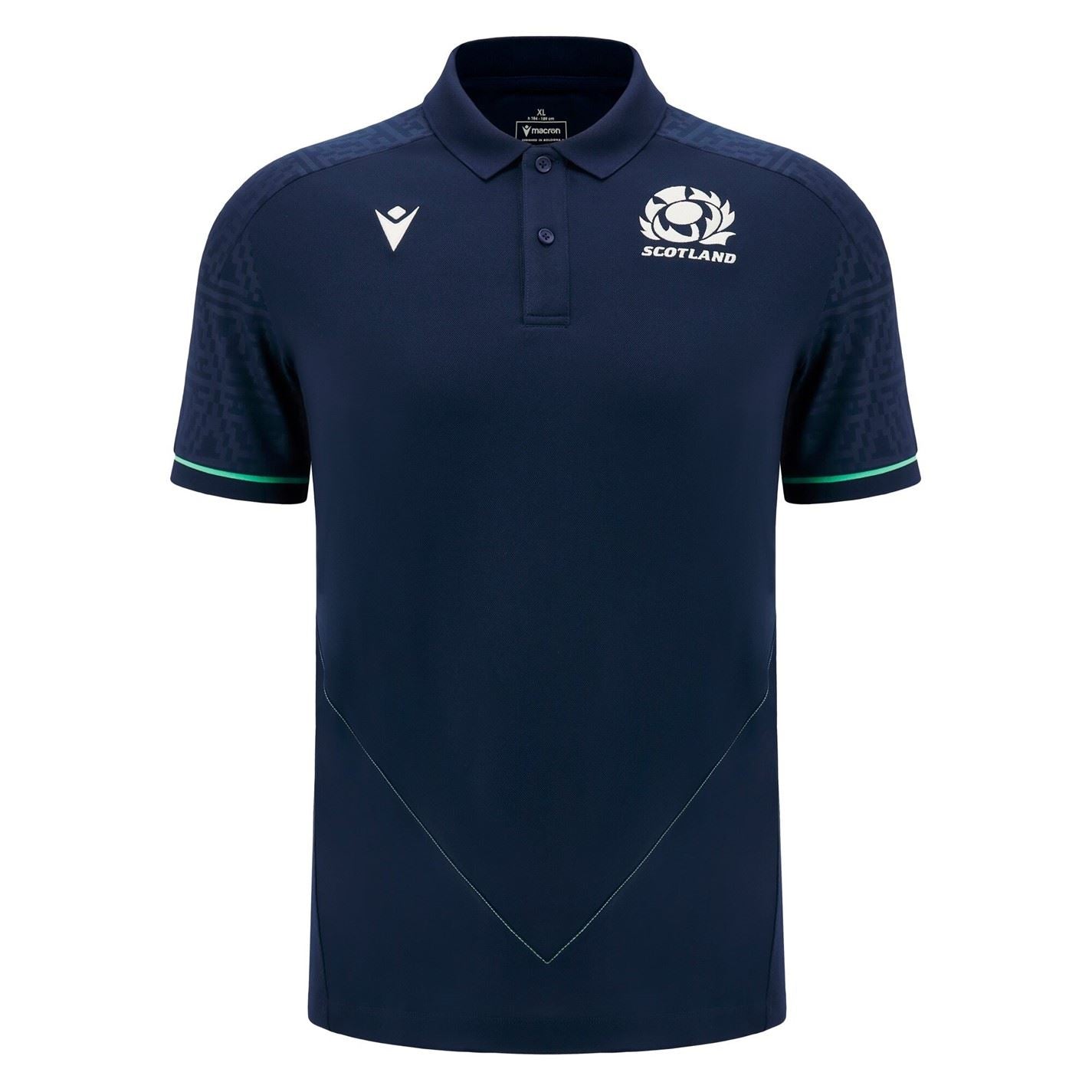 Macron Scotland Rugby Union Polo Shirt 2024 Adults