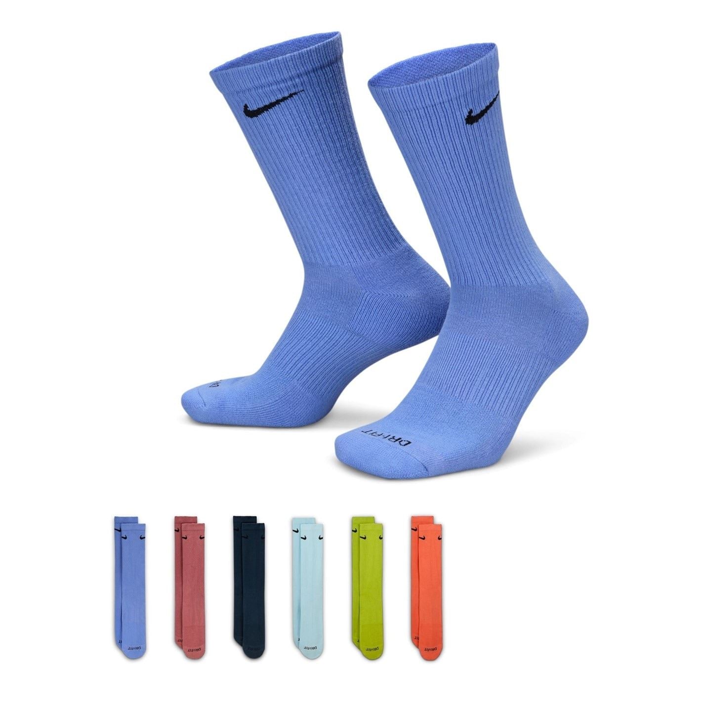 Nike 6 Pack Everyday Cushioned Training Crew Socks Mens