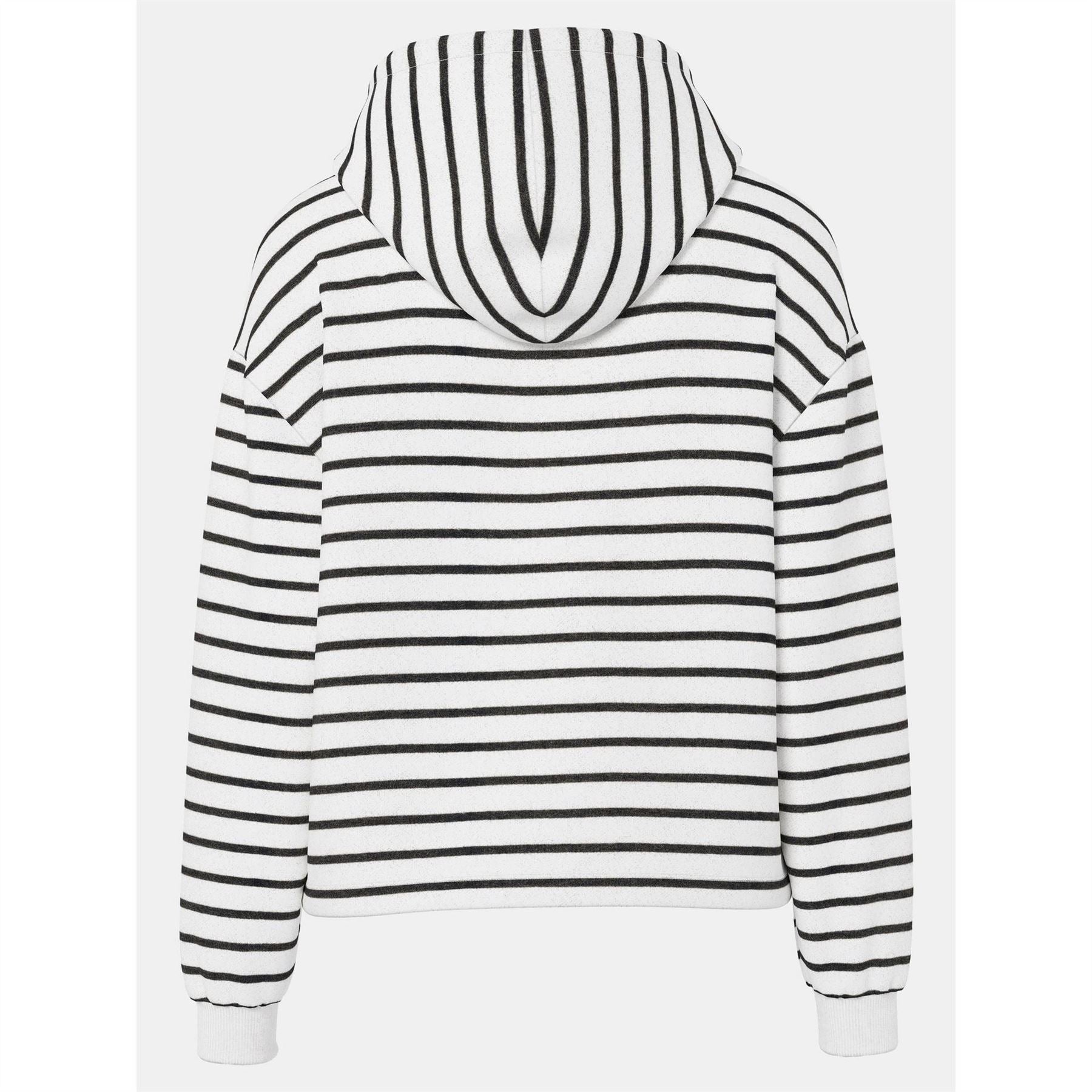 Pieces Hooded Striped Long Sleeve Sweatshirt with Drawstring