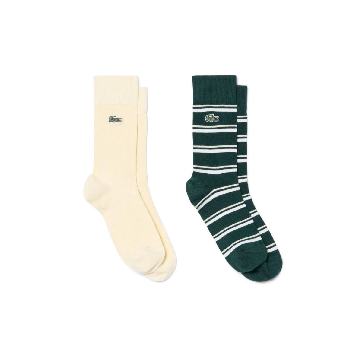 Lacoste Striped Cotton Crew Socks
