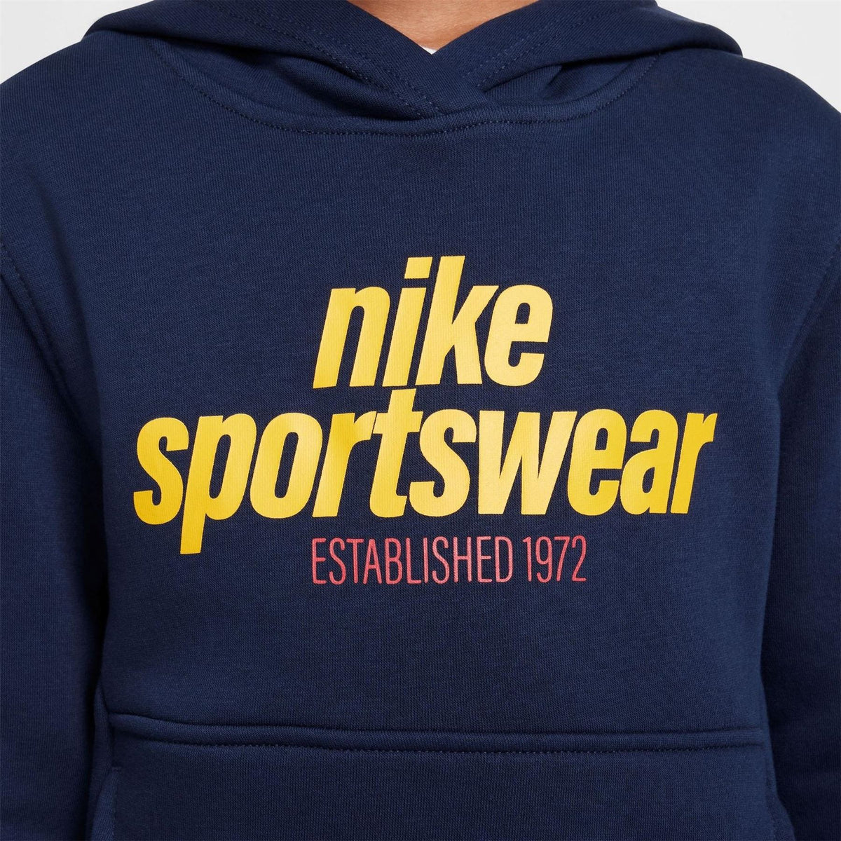 Nike Club Fleece Logo Print Hooded Long Sleeve Sweatshirt