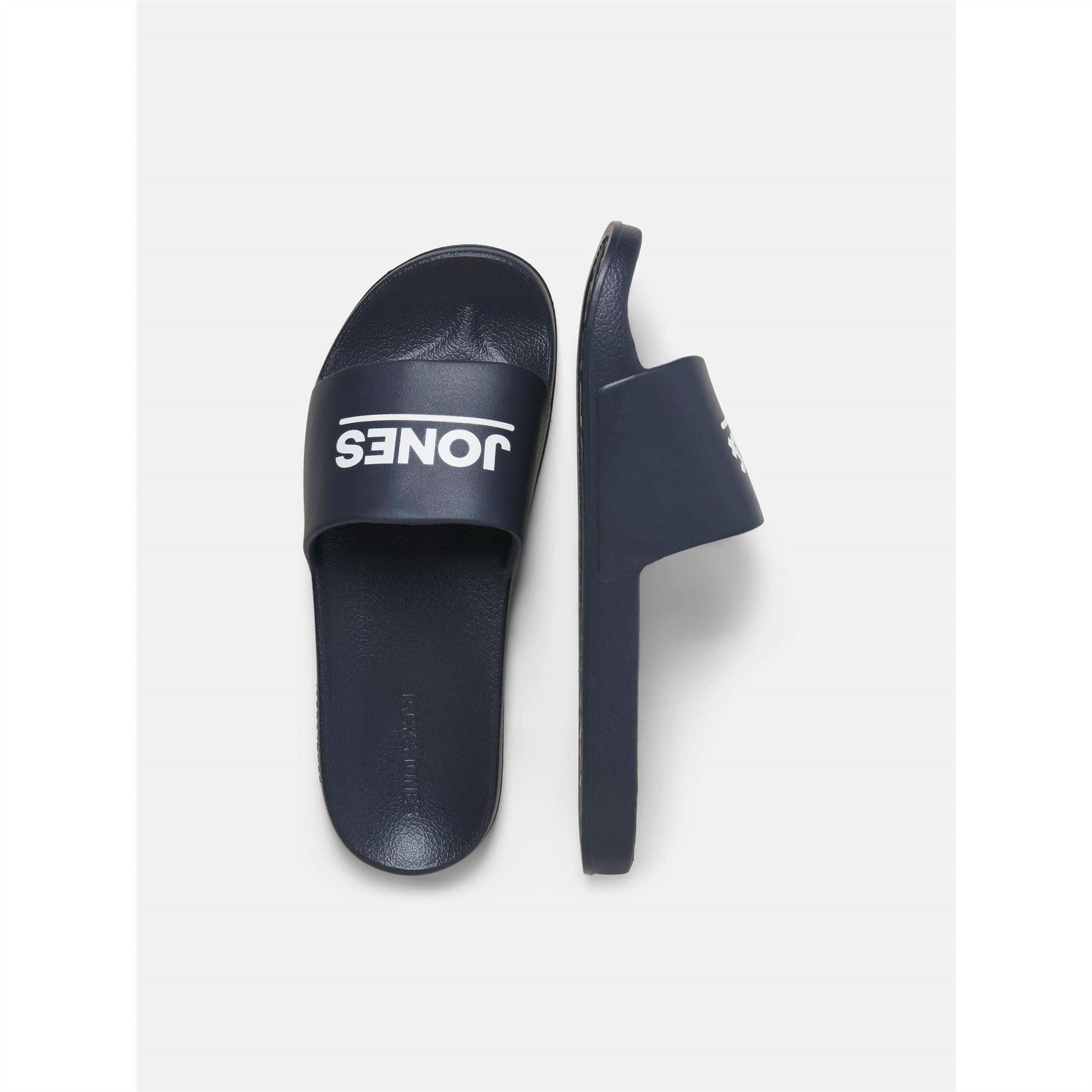 Jack and Jones Ollie Slider Open Toe Logo Print Slides