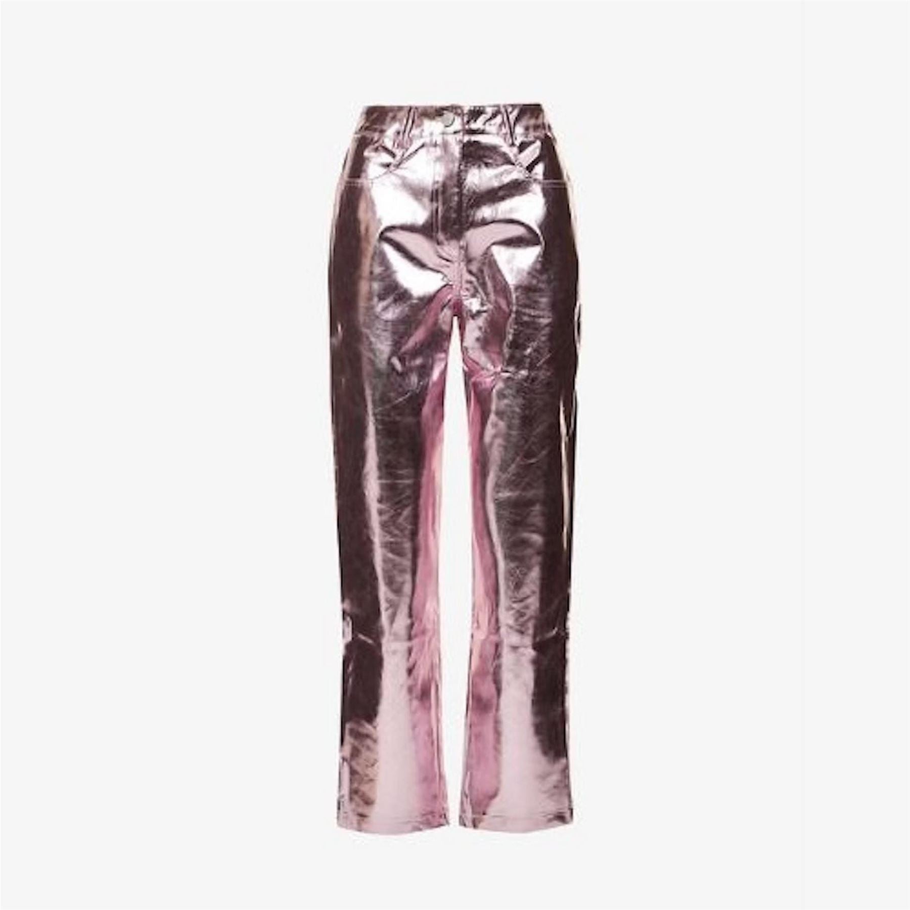 AmyLynn Lupe Metallic Patterned Straight Trousers